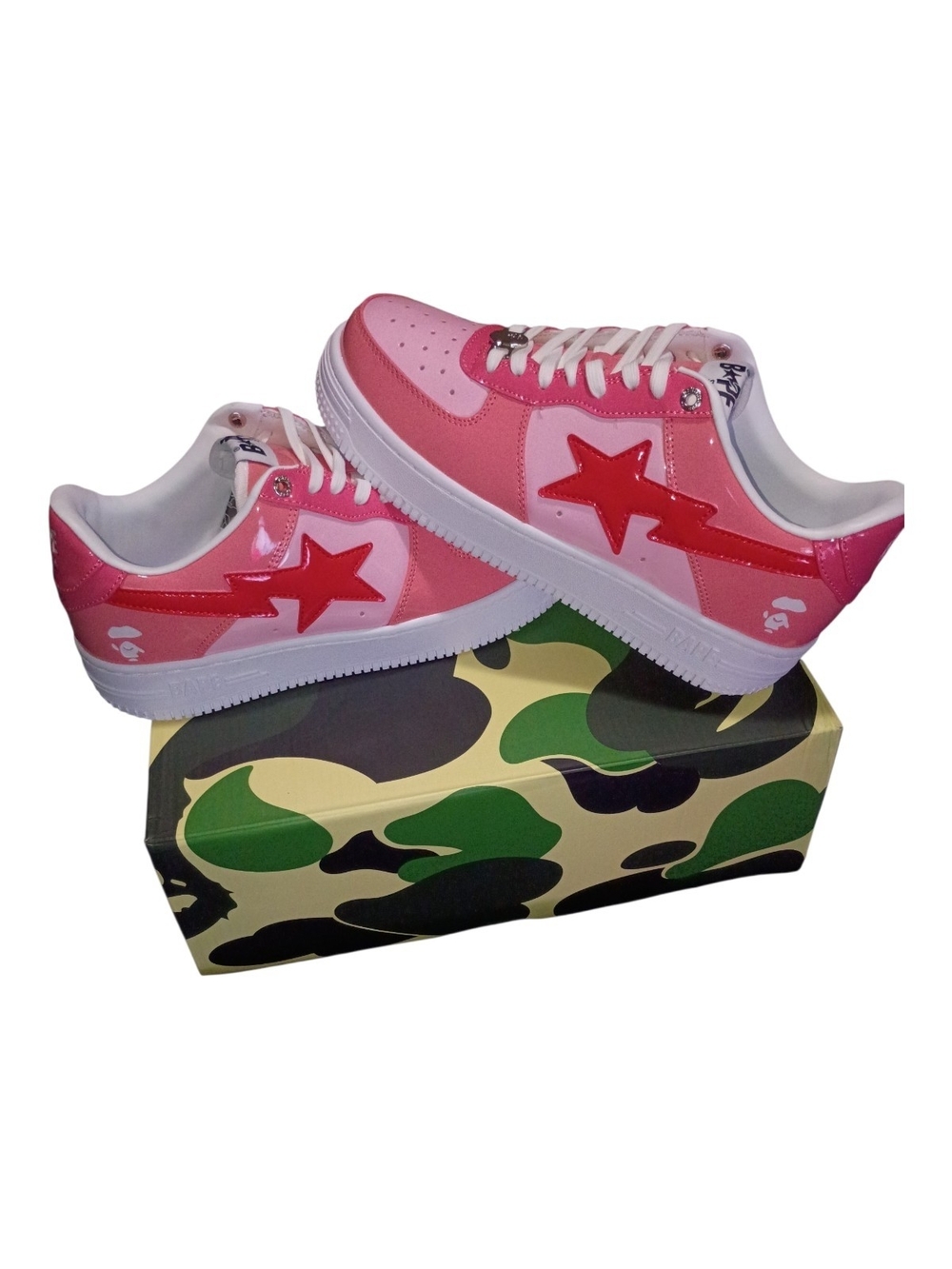 Pink Women's Athletic Sneakers with Star Accent
